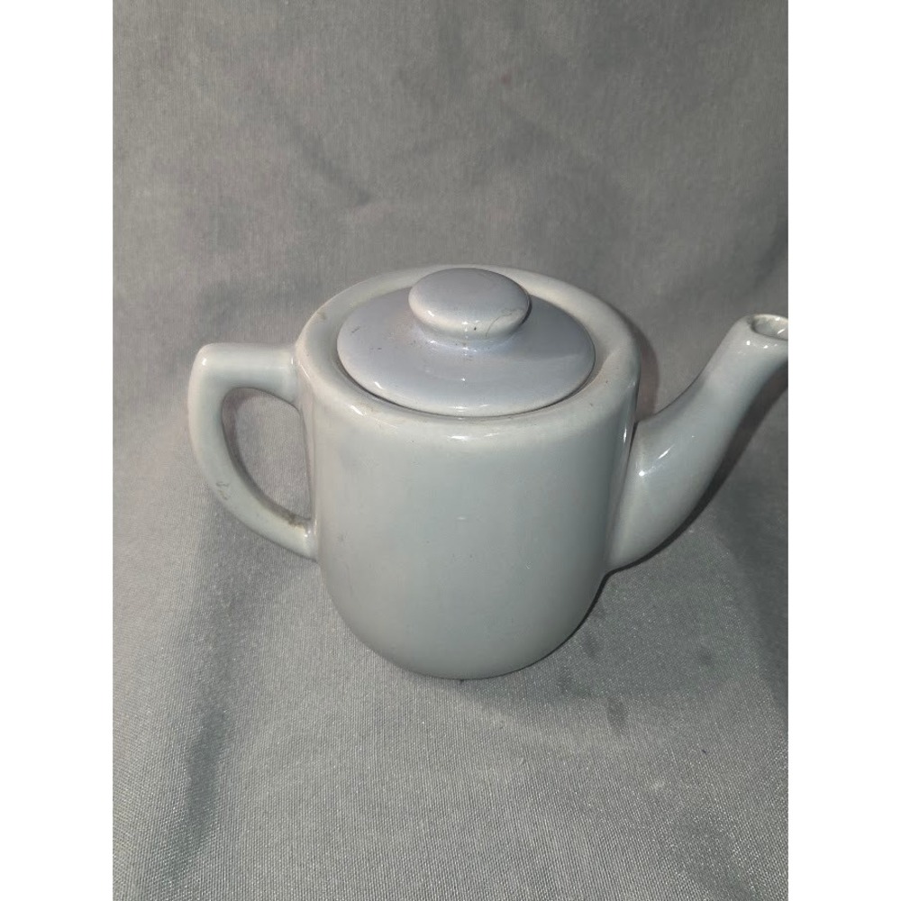 Vintage Bauer Pottery Dove Gray Individual Teapot with Lid 4.5 Inch